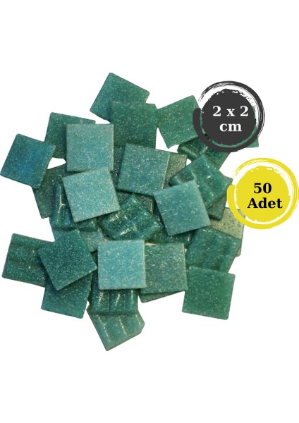 Sanatsal Mozaik Çalışmalarınız Için 20X20 mm (2x2 Cm) Renkli Cam Mozaik Taşı