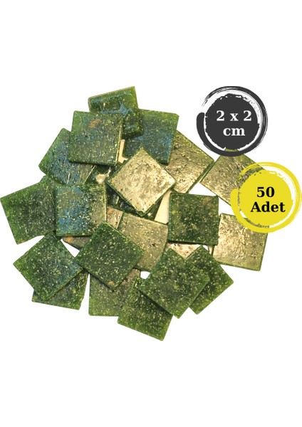 Sanatsal Mozaik Çalışmalarınız Için 20X20 mm (2x2 Cm) Renkli Cam Mozaik Taşı