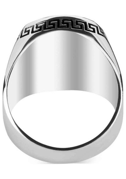 Sade Model Siyah Oniks Taşlı Gümüş Erkek Yüzük fırsatları