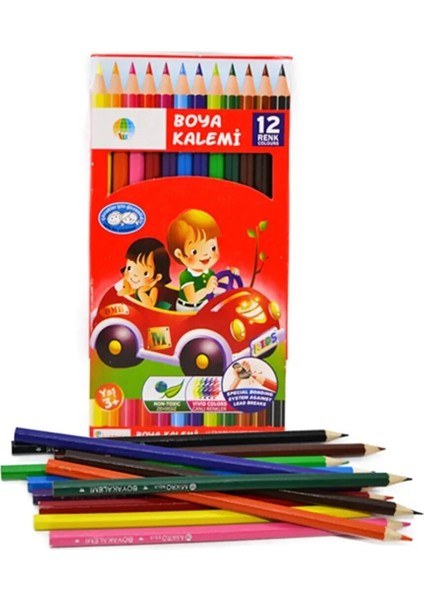 Sepeti Mkrgld 12 Renk Tam Boy Kuru Boya Kalemi fiyatları