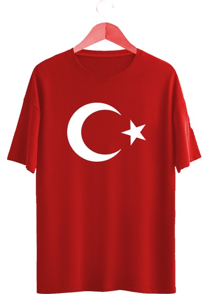 Türk Bayrağı Baskılı Çocuk Tişört Ayyıldız Kırmızı T-Shirt