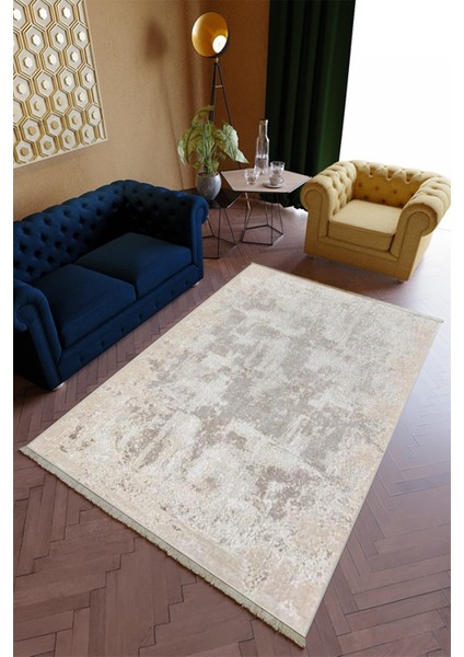 Salon Halısı Spor Bej Dijital Baskı Yolluk Kaymaz Yuvarlak Oval Kesme Ince Yıkanabilir Halı