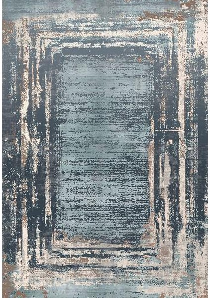 Salon Halısı Modern Bej - Lacivert Yolluk Kaymaz Yuvarlak Oval Kesme Ince Yıkanabilir Halı fiyatları