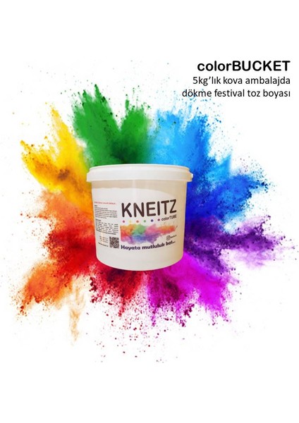 Holi Boya , 5kg Kova Festival Toz Boyası , Parti Boyası , Parti Boyası , Colorfest Boyası , Holifest Boyası Colorbucket , Sarı