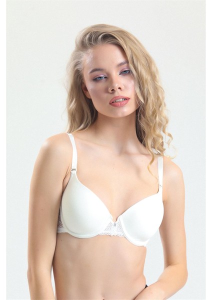 4520 Kadın Ekru Süngerli Dantelli Sütyen fiyatları