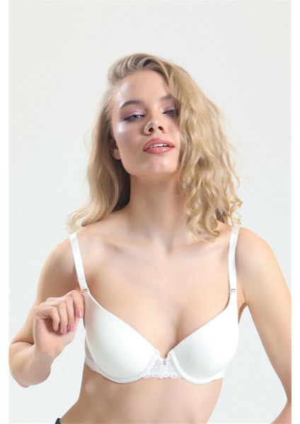 4520 Kadın Ekru Süngerli Dantelli Sütyen modelleri