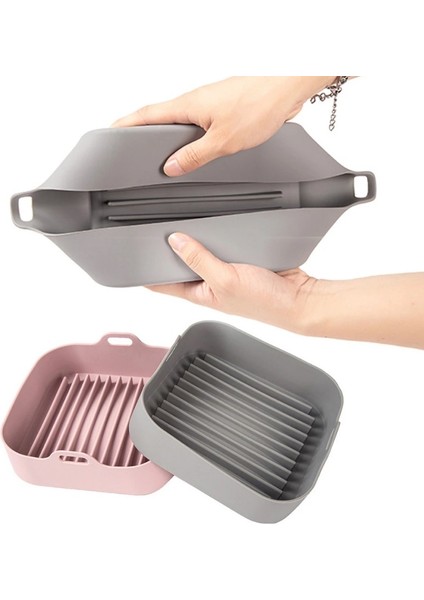 MaxiPro Airfryer Silikon Pişirme Kalıbı, Airfryer Silikon, Airfryer Silikon Pişirme Kabı, Gri