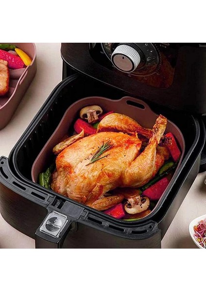 MaxiPro Airfryer Silikon Pişirme Kalıbı, Airfryer Silikon, Airfryer Silikon Pişirme Kabı, Gri