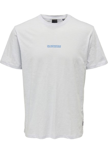 O Yaka Baskılı Mavi Erkek T-Shirt 22025677_ONSTROY Reg Ss Tee