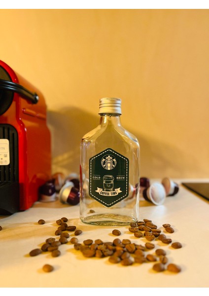 Cold Brew Şişe 3'lü Set Suya Dayanıklı Yassı Cam Şişe Seti Cold Brew Kahve Şişesi Set