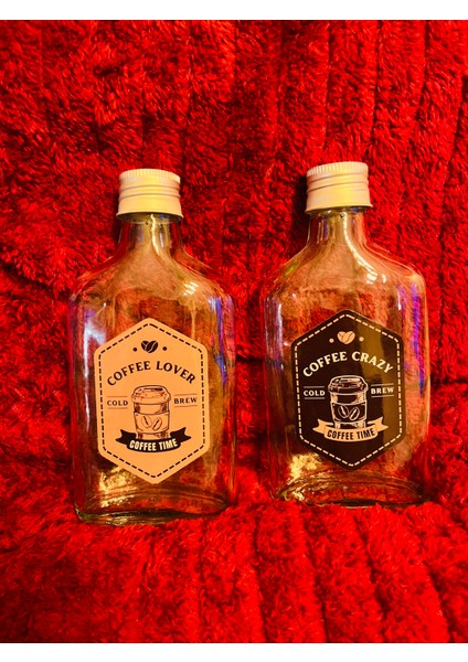 2'li Cold Brew Şişesi Suya Dayanıklı Yassı Cam Şişe Seti Cold Brew Kahve Şişesi Set