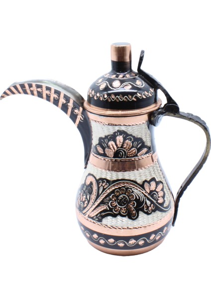 Erzincan El Işlemeli Bakır Mırra Cezve Siyah Renk