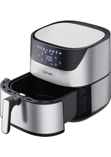 Chefcook 2000 Watt Yüksek Güç 6,4 Litre Inox Geniş Xxl Dokunmatik Airfryer Yağsız Sıcak Hava Fritözü