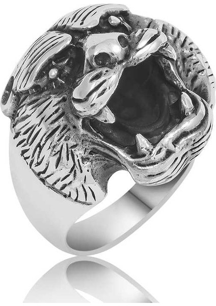 ​Gümüş Puma Kafası Erkek Yüzük