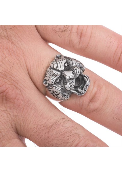 ​Gümüş Puma Kafası Erkek Yüzük fiyatları