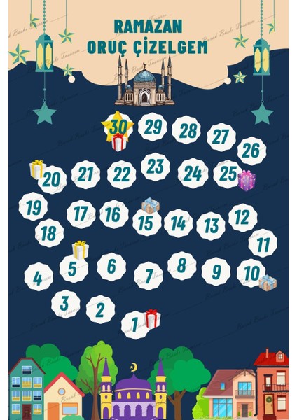 Çocuklar İçin Oruç Takip Çizelgesi – Ramazan Ayı Oruç Çizelgesi – Ramazan Sticker-Çocuk İmsakiyesi-Sahur ve Oruç fiyatları