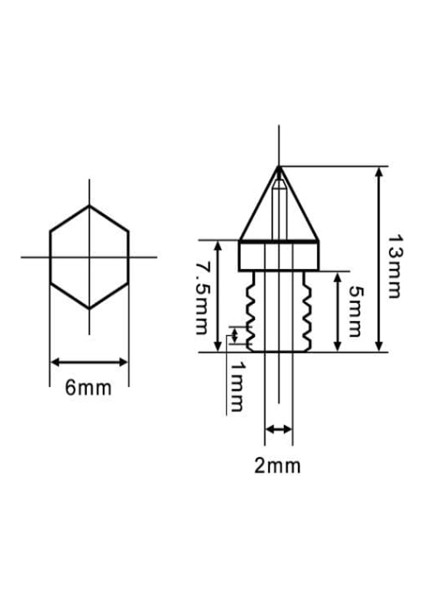 0.4mm Mk8 Pirinç Nozzle - Creality Ender-3 Pro/v2 Cr-10 Uyumlu