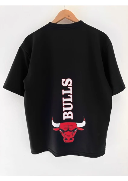 Wolters Outdoors Erkek Bulls Oversize Baskılı Pamuklu Bisiklet Yaka Kısa Kollu T-Shirt