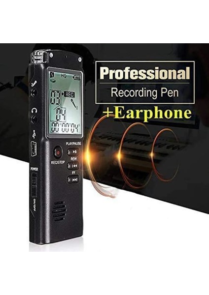 Dijital Ses Kaydedici + Telefon Kayıt Cihazı (8g Dahili Hafıza)