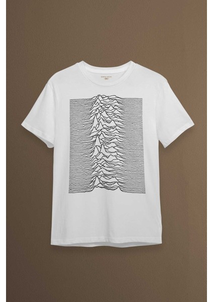 Ses Dalgası Müzik Joy Division Albüm Kapağı Çizgiler Baskılı Tişört Unisex T-Shirt