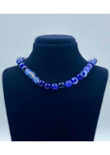 Akik Doğal Taş Kolye 8 mm