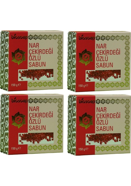 Doğal Nar Çekirdeği Özlü Sabun 150 G x 4 Adet