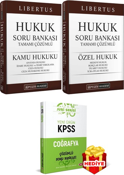 KPSS A Grubu Hukuk Soru Bankası Seti (Kamu Hukuku - Özel Hukuk) Libertus 2'li Set Pegem Akademi Yayıncılık