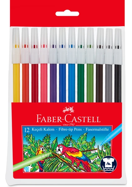 Faber Castell Yıkanılabilir 12 Renk Keçeli Kalem