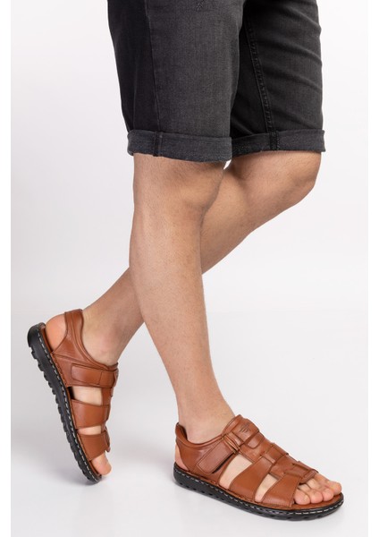 Erkek Deri Ortopedik Taban Rahat Sandalet fiyatları