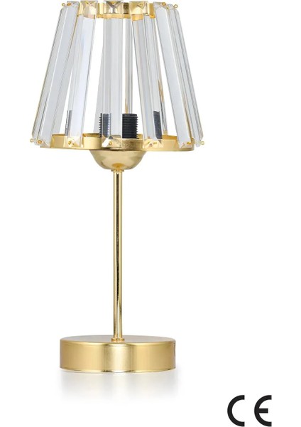 Konik Kristal Cam Tekli Modern Klasik Abajur