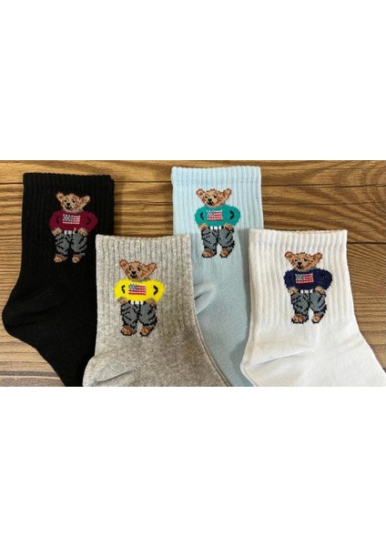 10LU Ayıcık Desenli Unisex Çorap