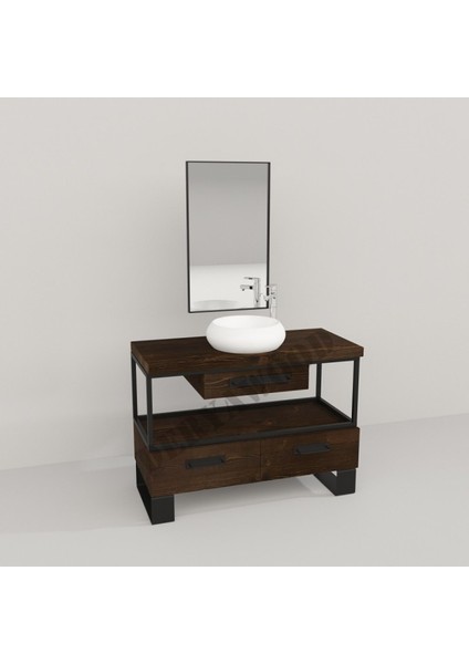 Aves Ahşap Çekmeceli Banyo Dolabı 40*100*76 Ceviz