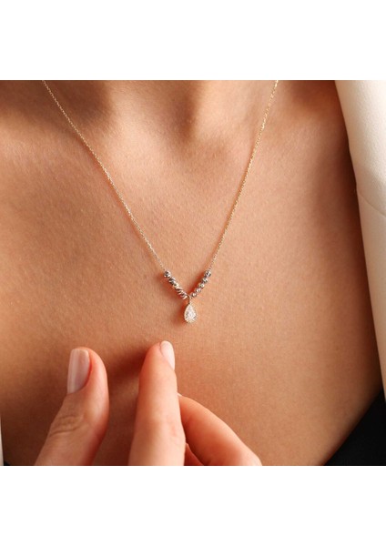 Damla Taşlı Altın Kolye Dorikalı fiyatları