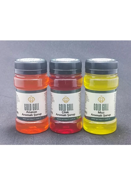 Gold Gull Ananas, Çilek & Muz Aromalı Kahve & Meyve Şurupları 3 x 80 ml