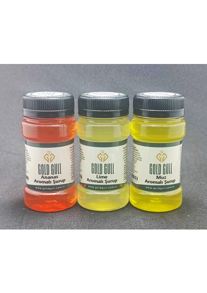 Gold Gull Ananas, Lime & Muz Aromalı Kahve & Meyve Şurupları 3 x 80 ml