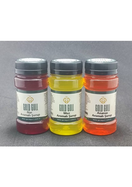 Gold Gull Nar, Muz & Ananas Aromalı Kahve & Meyve Şurupları 3 x 80 ml