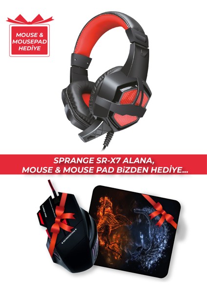 Sr-X7 Spranger 108 Db/mw Pc Oyuncu Kulaklığı ( Mouse & Mousepad Hediyeli )