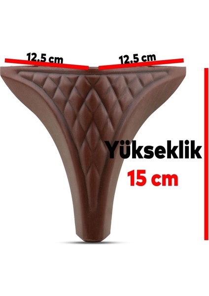 Petek 6'lı Set Mobilya Tv Ünitesi Çekyat Koltuk Kanepe Destek Yükseltici Ayağı 15 Cm Kahverengi Baza Ayakları
