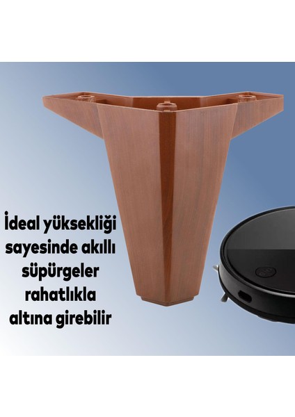 Sedir 12'li Set Mobilya Koltuk Kanepe Baza Tv Ünitesi Çekyat Destek Ayağı 12 Cm Kahverengi Ayakları
