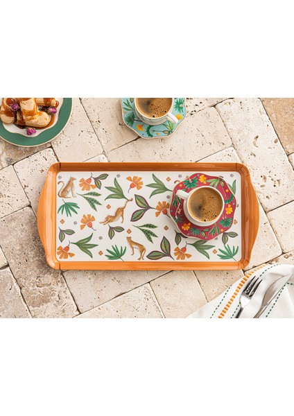 Exotic Flower Melamin Tepsı 37X18 cm Sarı