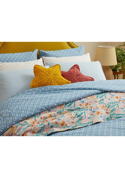 Quarto Kolay Ütülenir Çift Kişilik Nevresım 200 x 220 cm Mavi