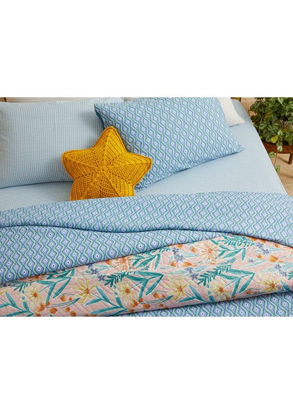 Quarto Kolay Ütülenir Çift Kişilik Nevresım 200 x 220 cm Mavi
