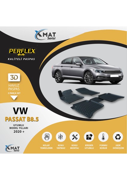 Paspas 3D Havuzlu X-Mat X-Mat Paspas Vw Passat B8.5 2020