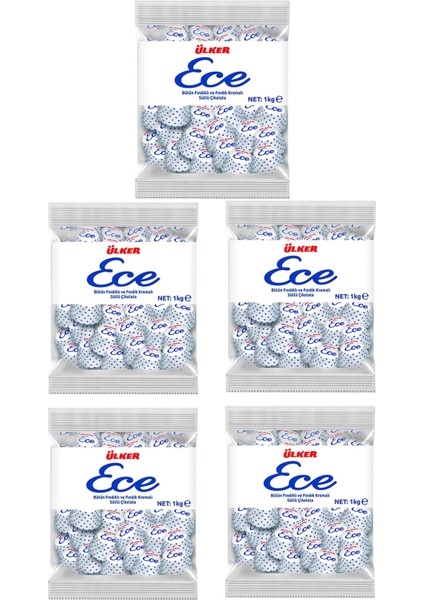 Ece 5'li Ikramlık Bütün Fındıklı Sütlü Çikolata 1 kg