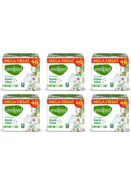 Pure&Soft Hijyenik Ped Mega Normal 46'Lı 6 Paket