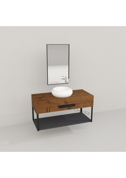 Wind Ahşap Banyo Rafı 40*110*76 Ceviz Pürüzsüz
