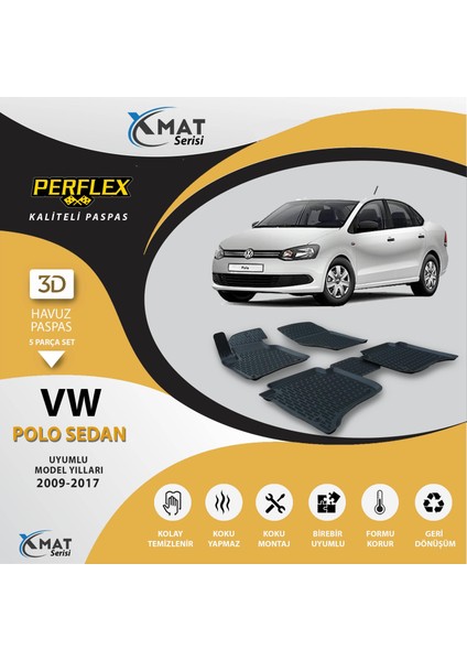 Paspas 3D Havuzlu X-Mat Polo Sedan 2009-2017