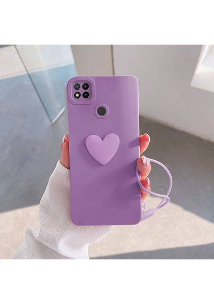 Xiaomi Redmi 9c Kılıf Zebana Kalpli Love Kılıf Lila