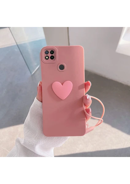 Xiaomi Redmi 9c Kılıf Zebana Kalpli Love Kılıf Pembe