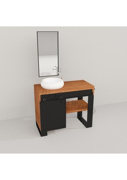 Ordo Ray Kapak Banyo Dolabı 40*100*76 Açık Ceviz